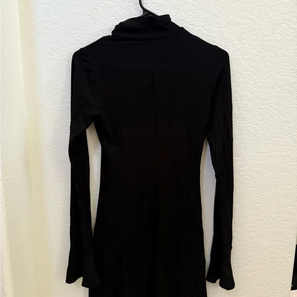 Reformation Elegant Black Turtleneck Dress - Picture 3 of 7